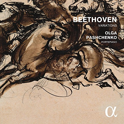 CD cover: sketched horses, text “Beethoven Variations” and “Olga Pashenko.”