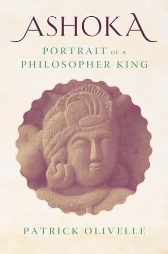 Book cover featuring a sculpted face of Ashoka, an ancient Indian king.