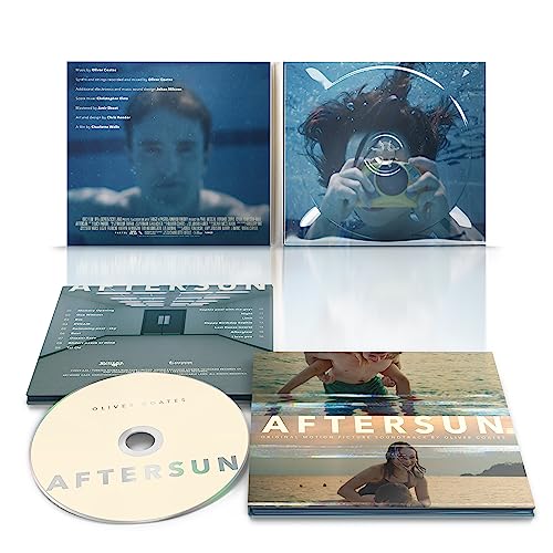 Aftersun soundtrack CD, case, and booklet showing film stills and track listings.