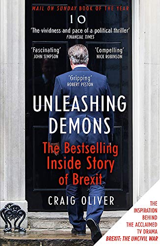 Book cover: "Unleashing Demons" about Brexit, featuring a man in a suit.