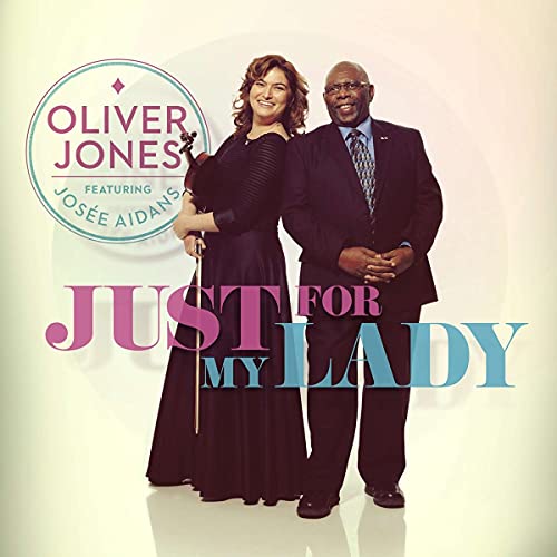 Oliver Jones and Josee Aidans on album cover, holding a violin.