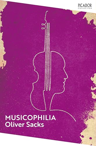 Purple book cover with white line art of a violin and face.