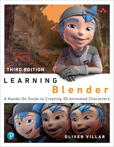 Book cover for “Learning Blender” featuring a 3D animated character.