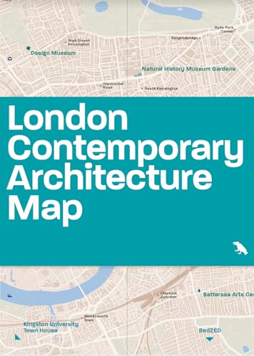 Map of London showing contemporary architecture, with teal title band.