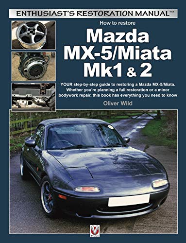 Mazda MX-5/Miata restoration manual cover with car and parts images.