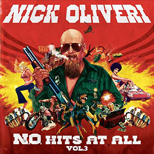 Vinyl album cover featuring Nick Oliveri with action scene imagery.