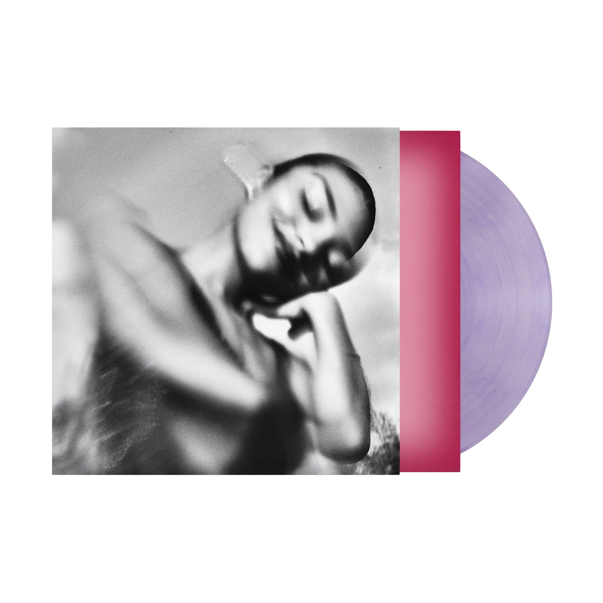Olivia Dean vinyl record with black and white portrait cover and lilac colored disc.