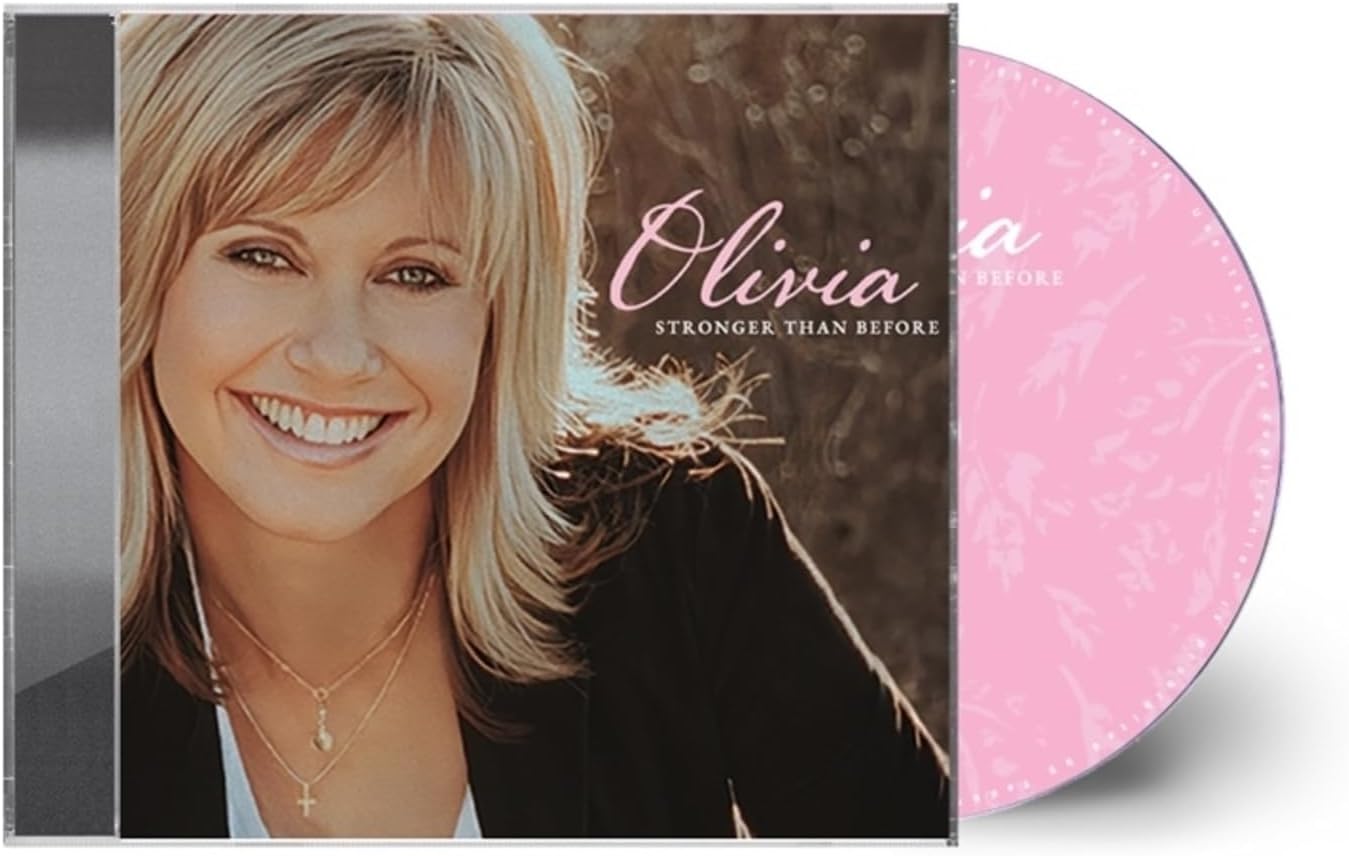 Olivia Newton-John “Stronger Than Before” CD cover with artist portrait.