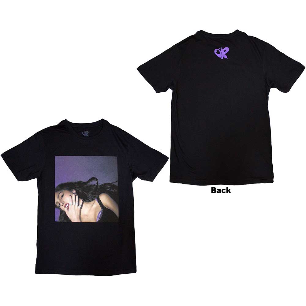 Medium unisex t-shirt with Olivia Rodrigo's "Guts" album cover design on the back.