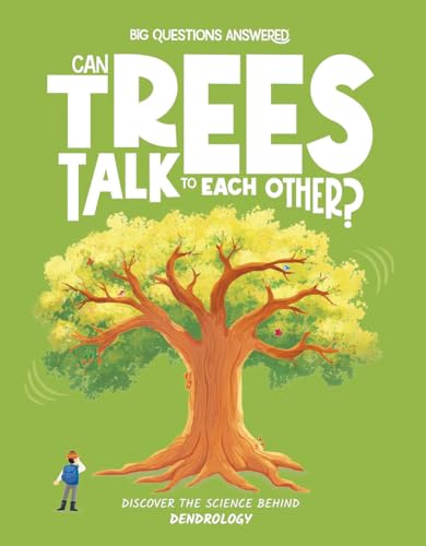 Book cover with large white text, a tree illustration, and a child observing.