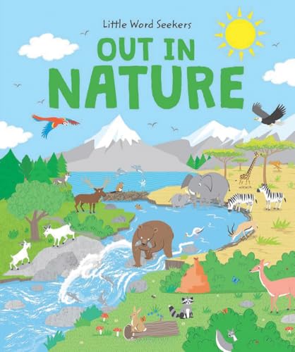 Children's book cover with colorful illustrations of animals in a natural landscape.