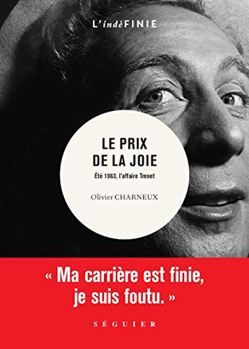 Book cover: black and white portrait with circular text, “Le Prix de la Joie.”