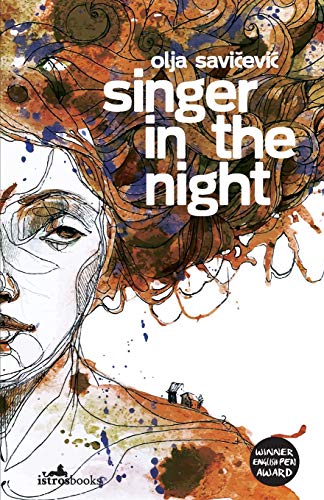 Book cover: sketched woman’s face with abstract watercolor splashes.