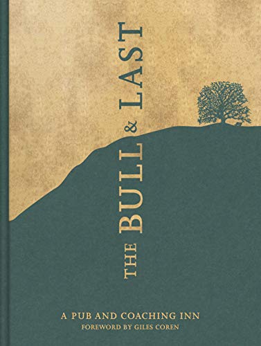 Cookbook cover with green hill illustration and vertical gold text.