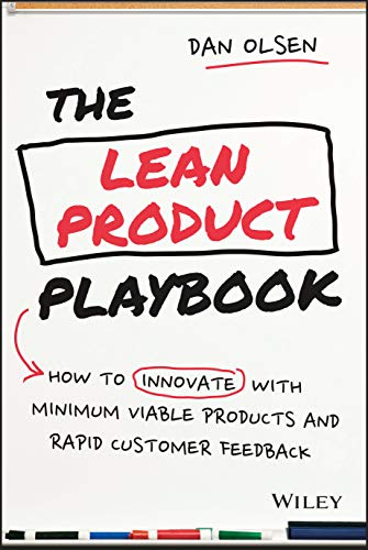 Book cover with hand-drawn title "The Lean Product Playbook" and red accents.