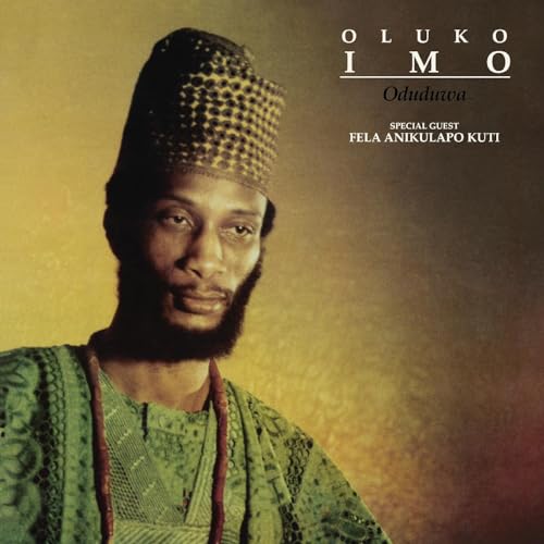Vinyl record cover featuring a portrait of Fela Anikulapo Kuti in traditional attire.