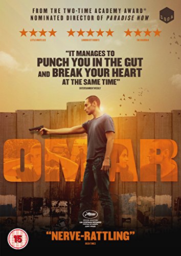 DVD cover for "Omar" featuring a man holding a gun in front of a wall.