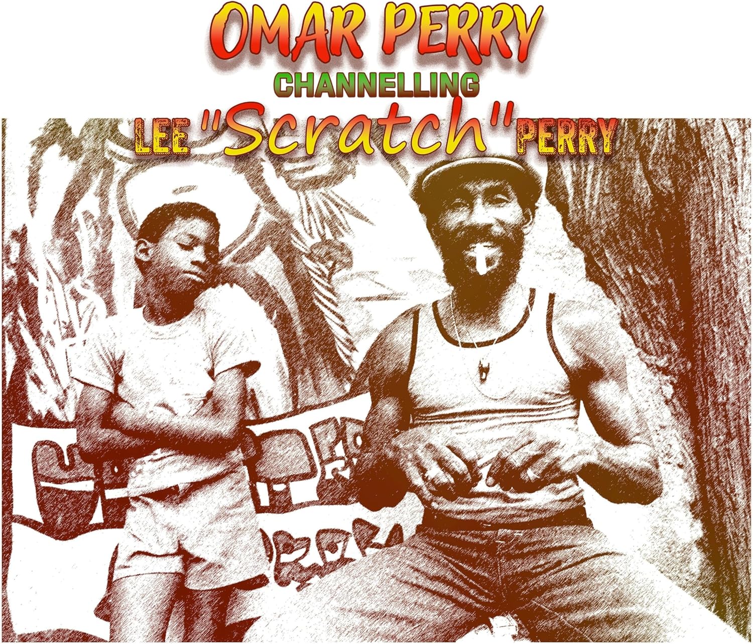 CD cover featuring Omar Perry and a younger boy in sepia tones.