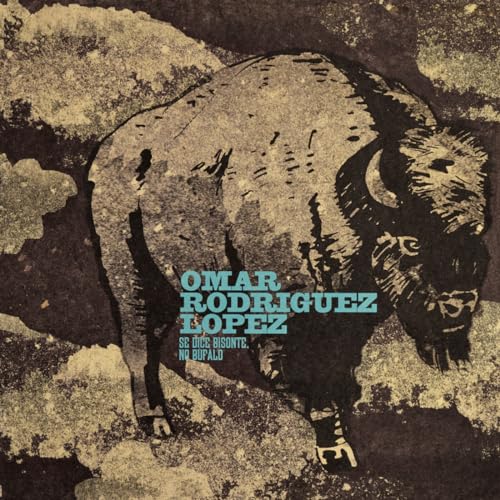 Vinyl album cover featuring a textured illustration of a bison and text.