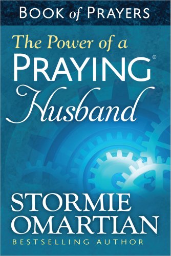 Book cover with blue gears and white text: “The Power of a Praying Husband.”