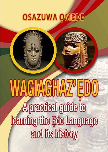 Book cover featuring two Benin bronze masks and Edo language text.