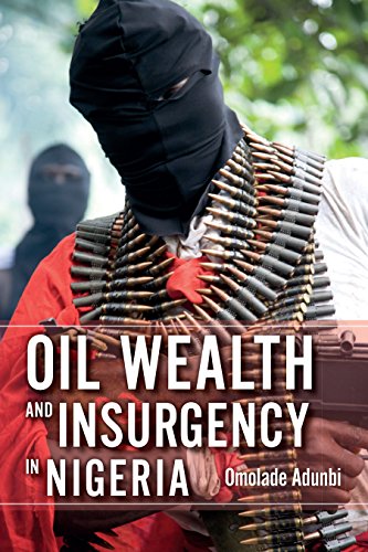Book cover: masked figure with ammunition, title "Oil Wealth and Insurgency.