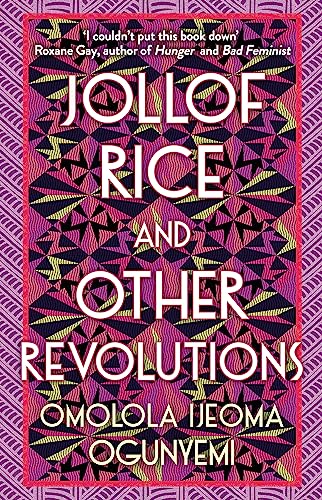 Book cover with white text on a geometric purple, pink, and yellow patterned background.