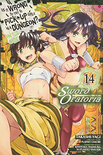 Two anime women with swords, cover of “Sword Oratoria, Vol. 14”.