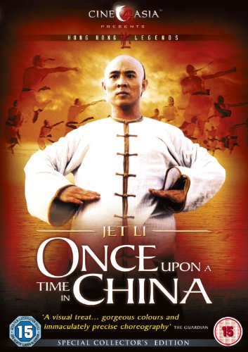DVD cover for Once Upon a Time in China featuring Jet Li in martial arts pose.