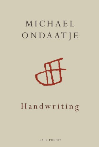 Book cover for “Handwriting” by Michael Ondaatje, with red abstract symbol.