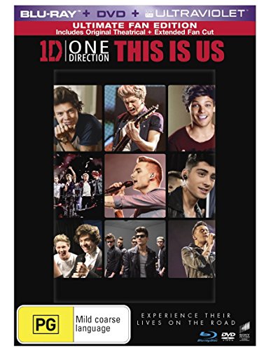 “This Is Us” CD cover featuring One Direction band members in a collage.