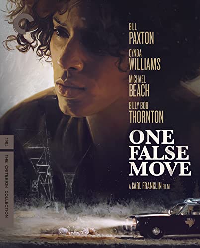 “One False Move” Blu-ray cover featuring Billy Bob Thornton’s portrait and a police car.