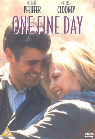 DVD cover for “One Fine Day” featuring Michelle Pfeiffer and George Clooney.
