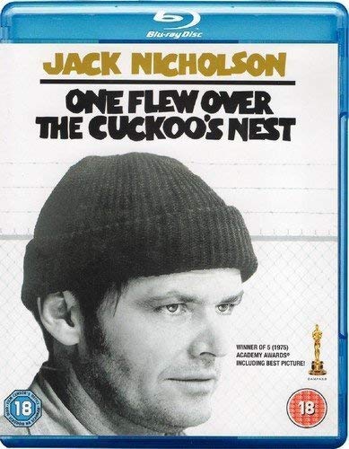 One Flew Over the Cuckoo's Nest" Blu-ray cover featuring Jack Nicholson.