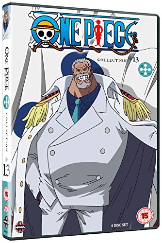 One Piece Collection 13 DVD cover featuring Vice Admiral Garp in a white uniform.