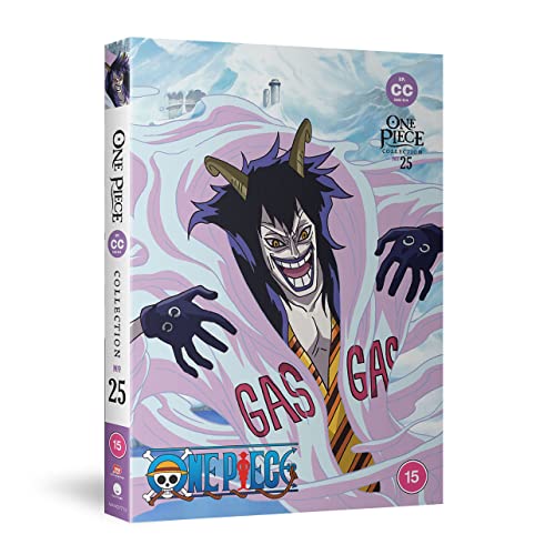 One Piece Collection 25 DVD case featuring Caesar Clown surrounded by pink gas.