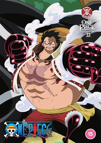Monkey D. Luffy in Gear Fourth form on the One Piece Collection 33 DVD cover.