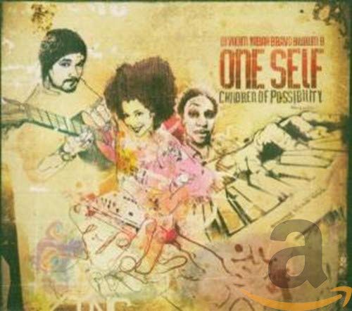 CD cover featuring three people and musical instruments in a painted style.
