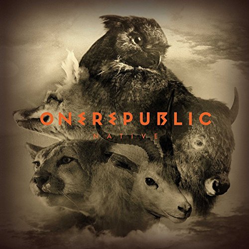 OneRepublic’s “Native” album cover featuring an owl, wolf, and other animals.