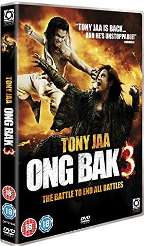 DVD cover for “Ong Bak 3” featuring Tony Jaa in a fighting pose.