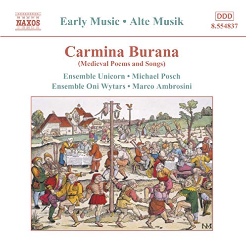 CD cover for “Carmina Burana” featuring a medieval scene illustration.