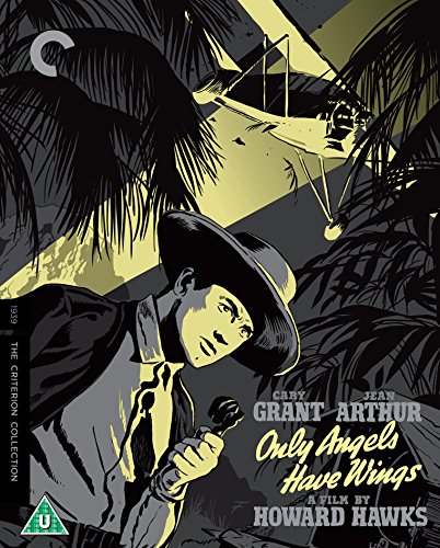 Only Angels Have Wings" Blu-ray cover with Cary Grant in a hat, palm trees.