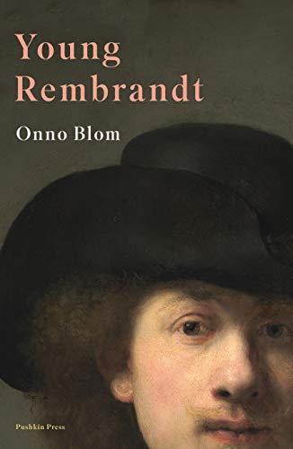 Book cover: “Young Rembrandt” with a portrait of a man in a hat.