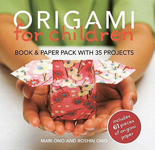 Hands holding a small, floral-patterned paper box, on the cover of an origami book.
