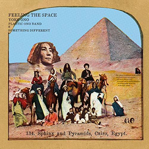 Yoko Ono album cover featuring a pyramid, sphinx, and group portrait.