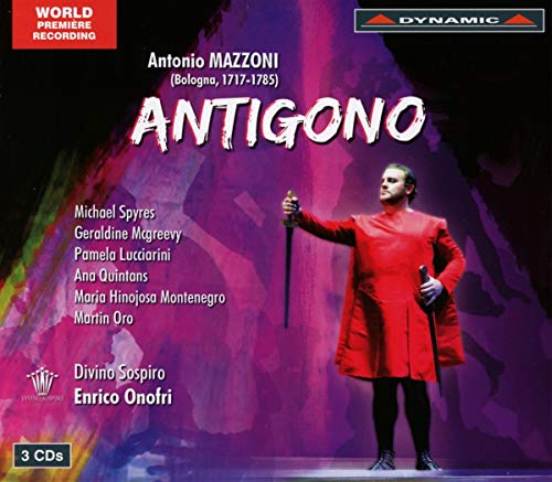CD cover for "Antigono" by Antonio Mazzoni, featuring a man in red.