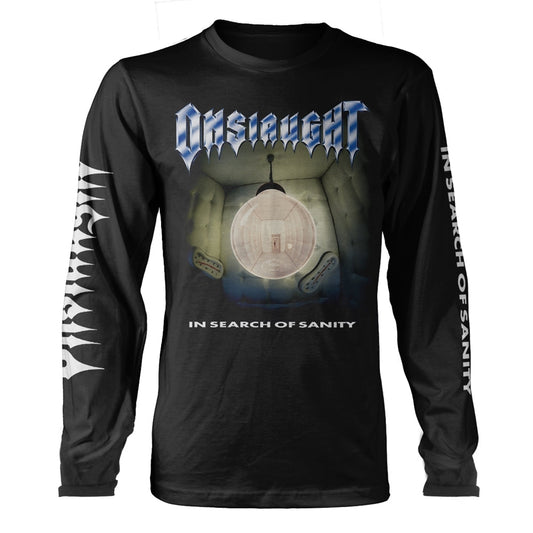 Black long-sleeved t-shirt with album art of a padded cell.