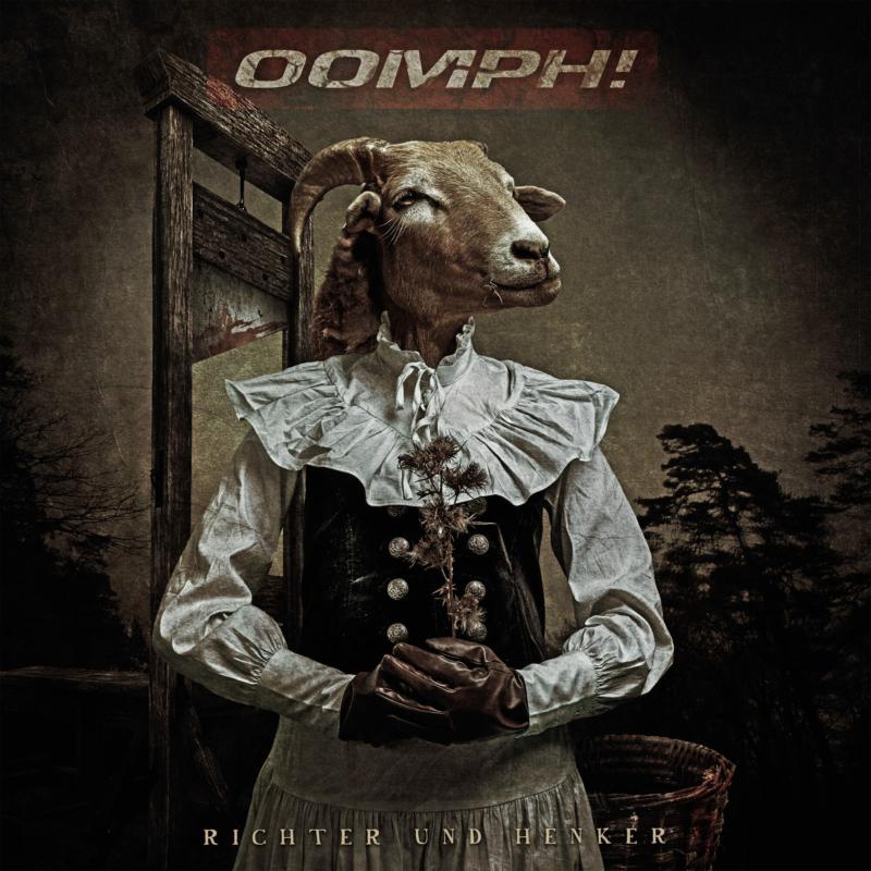 CD cover: goat in ruffled shirt standing before a gallows.