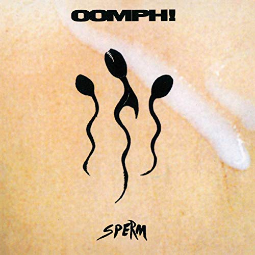 The alt text for the image is: "Album cover with sperm illustration on beige background."