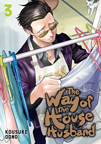 Manga volume 3 cover featuring a man in an apron doing laundry.